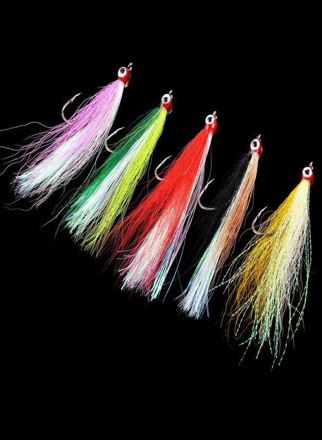 Shaddock Fishing Clouser Minnow Fly Fishing Flies, Streamer Wet Salmon Trout Steelhead Jig Hooks Sea Bass Striper Flounder Fly Fishing Lures Saltwater Freshwater, Mixed Colors, 10pcs - Image 5